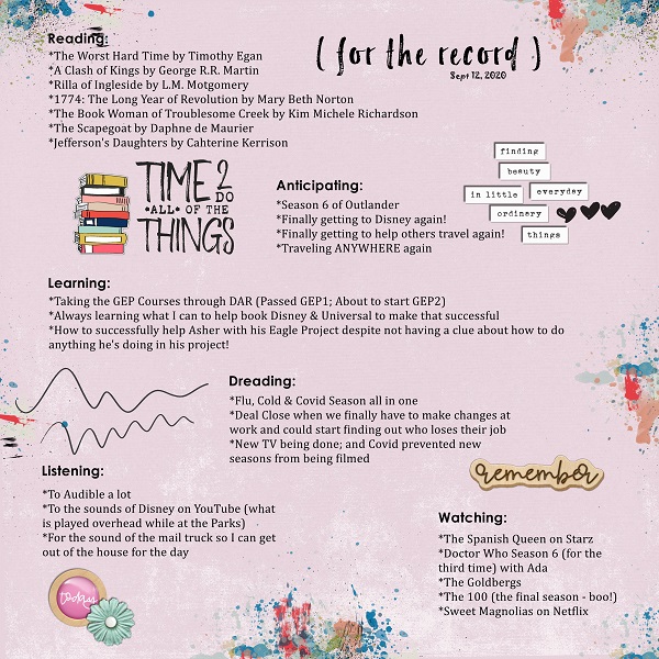 September 2020 Journaling Challenge