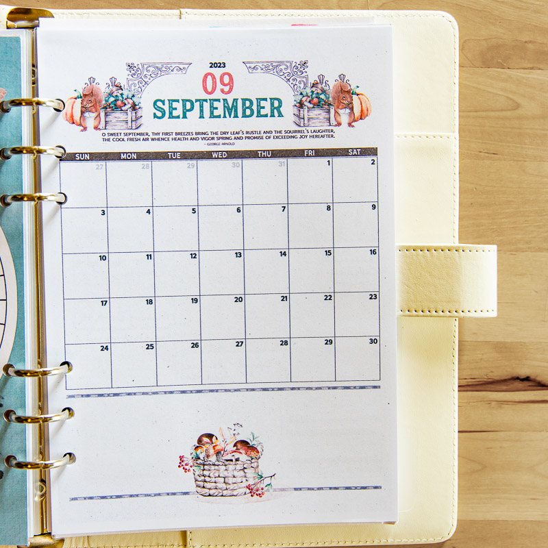 September monthly calendar