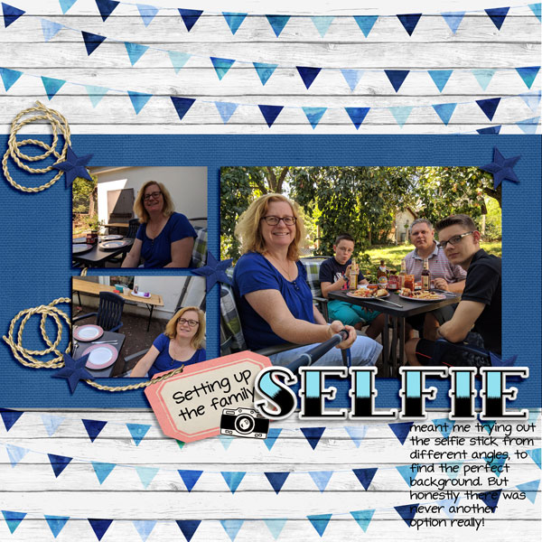 Setting up our family selfie