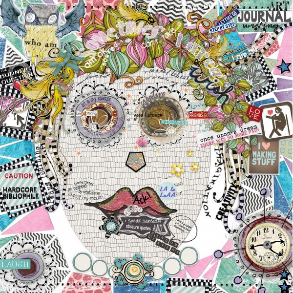 Showing My Face - August Art Journal Challenge Complete Project