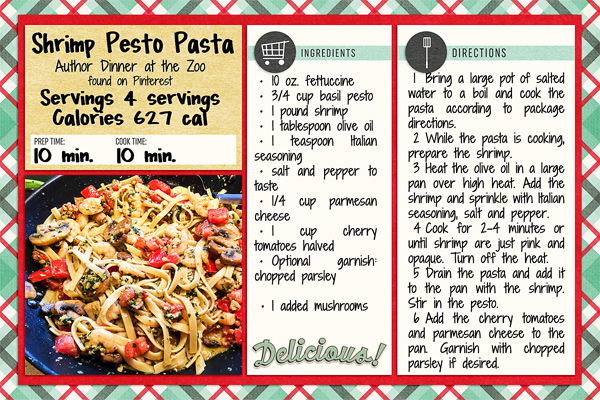 Shrimp Pesto Pasta