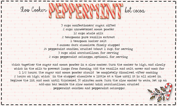 Slowcooker peppermint hot cocoa