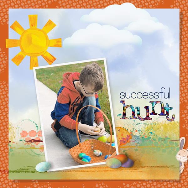 SlowScrapChallenge04-17_WatercolorBackground_Successful Hunt