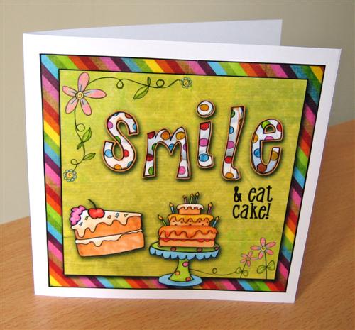 "Smile & Eat Cake" card
