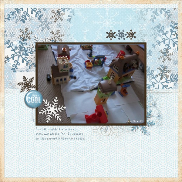 Snow in the Toy VIllage