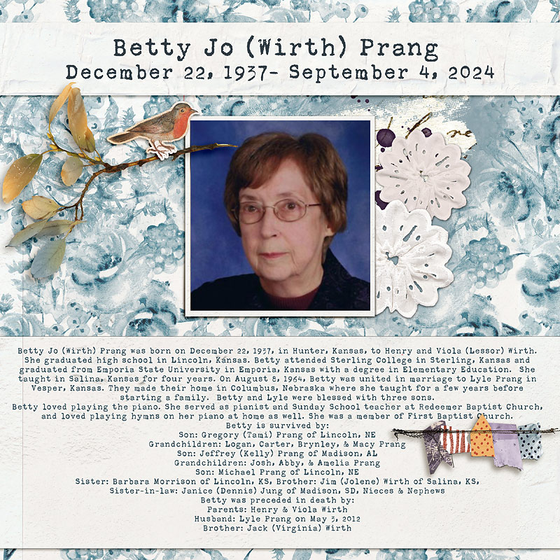 SOSN Sept. 18- In Memory of Betty Prang