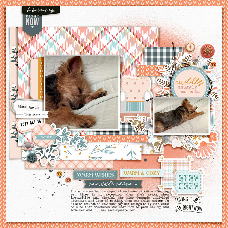 Stay Cozy + Tutorial for Making The Most of Digital Scrapbooking Templates