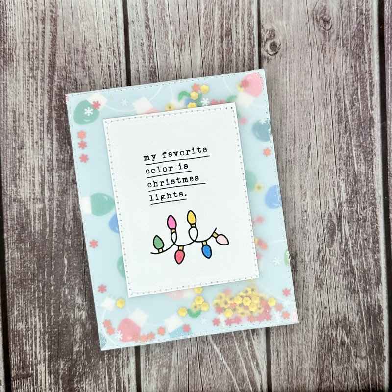 Stitched Vellum Shaker Card