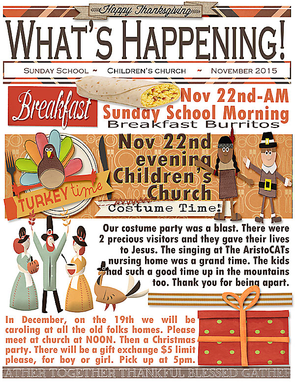 Sunday School newsletter