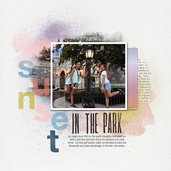sunset in the park