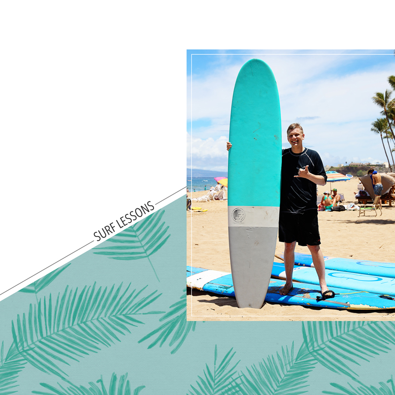 Surf lessons, left