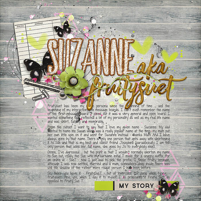 Suzanne aka fruitysuet (MOC Day 17 Username aka)