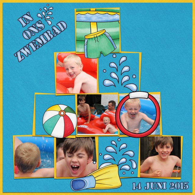 swimming in our pool