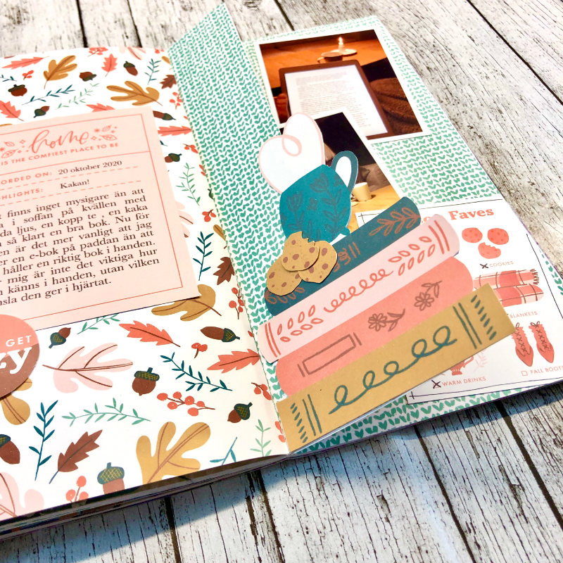 Tea, book and cookies (flip page)