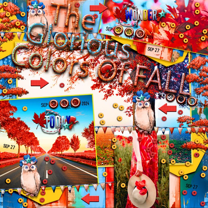 Template Challenge-September 2024-Scrapping With Liz [Provided Template]-Glorious Fall