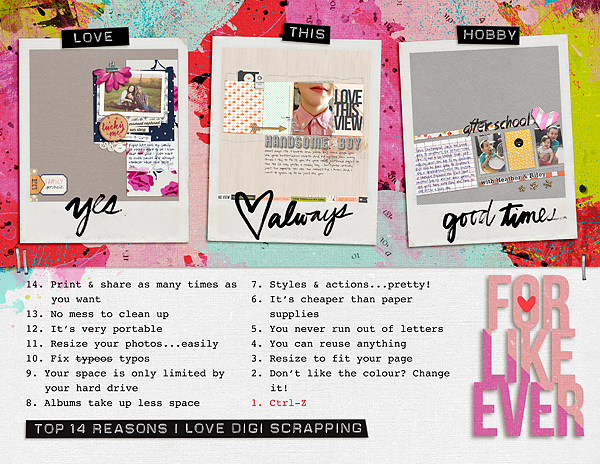 Top 14 Reasons I Love Digi Scrapping