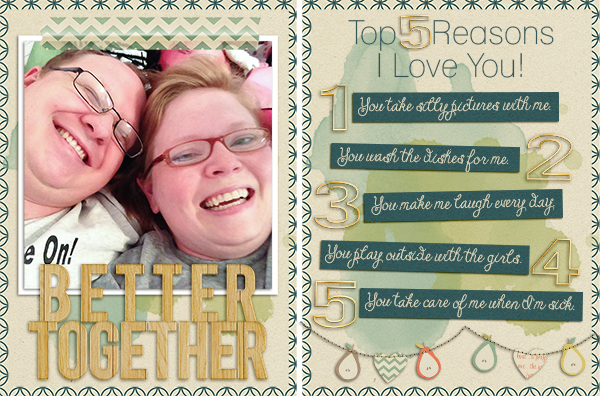 Top 5 Reasons I Love You! Project Life Card