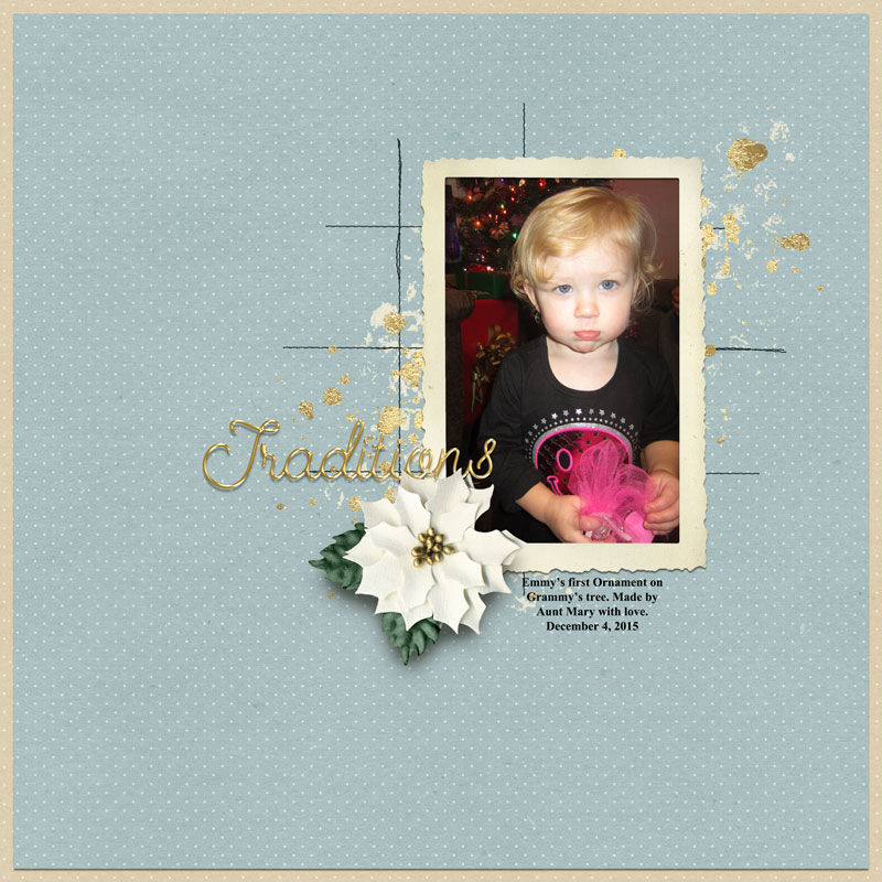 Traditions (Emmy's 1st Ornament) Moc4 day 19 Clean & Simple