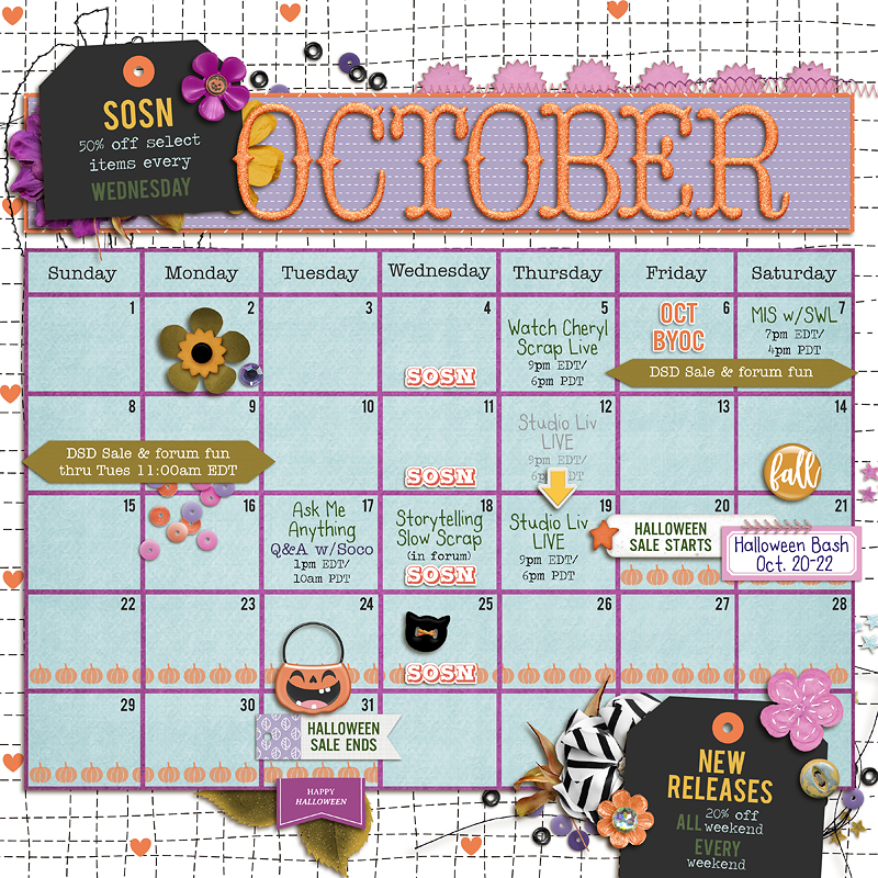 UPDATED October Calendar 2023