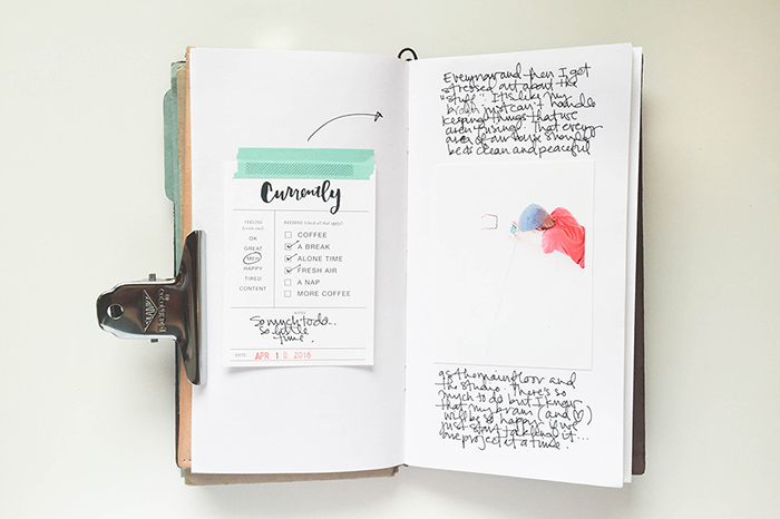 Using Paislee Press Digital Journaling Cards in a Travelers Notebook