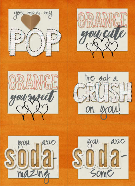 Valentine's soda bottle labels