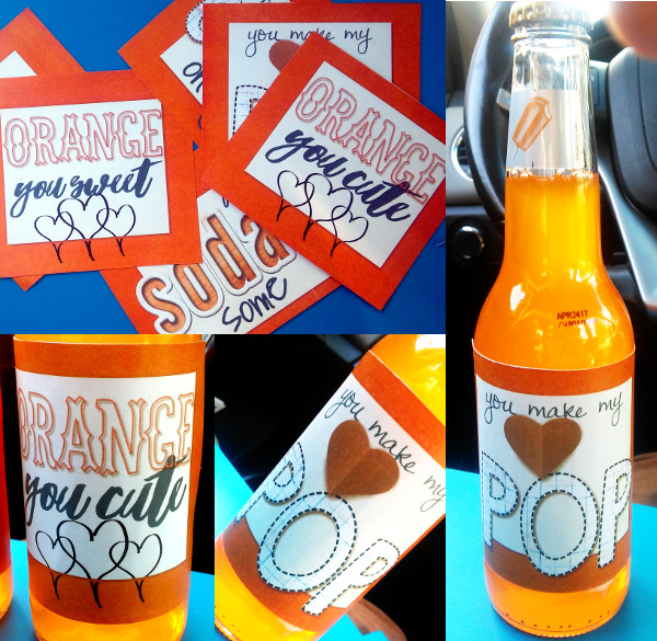 Valentine's soda labels