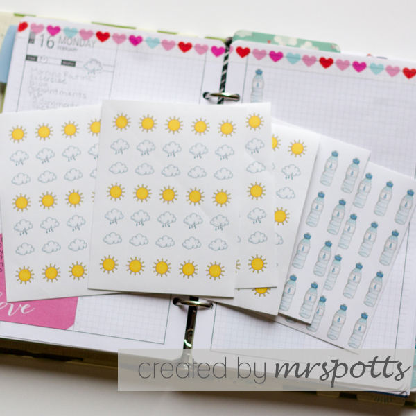 Weather and Water Planner Stickers