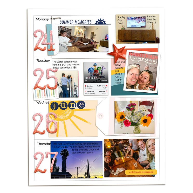 Week 26 Memory Planner (left)