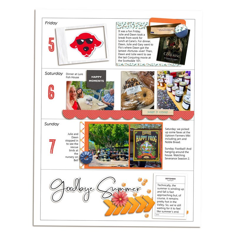 Week 36 Memory Planner - left