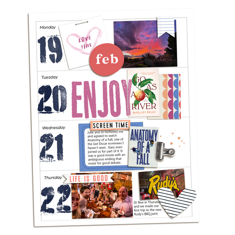 Week 8 Memory Planner - Left page