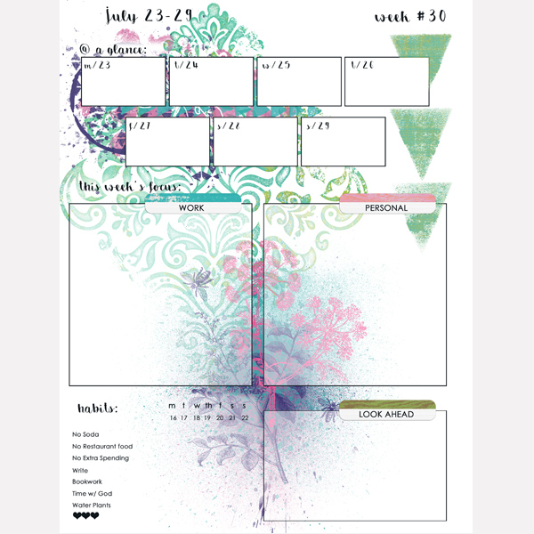 Weekly Overview Planner Page