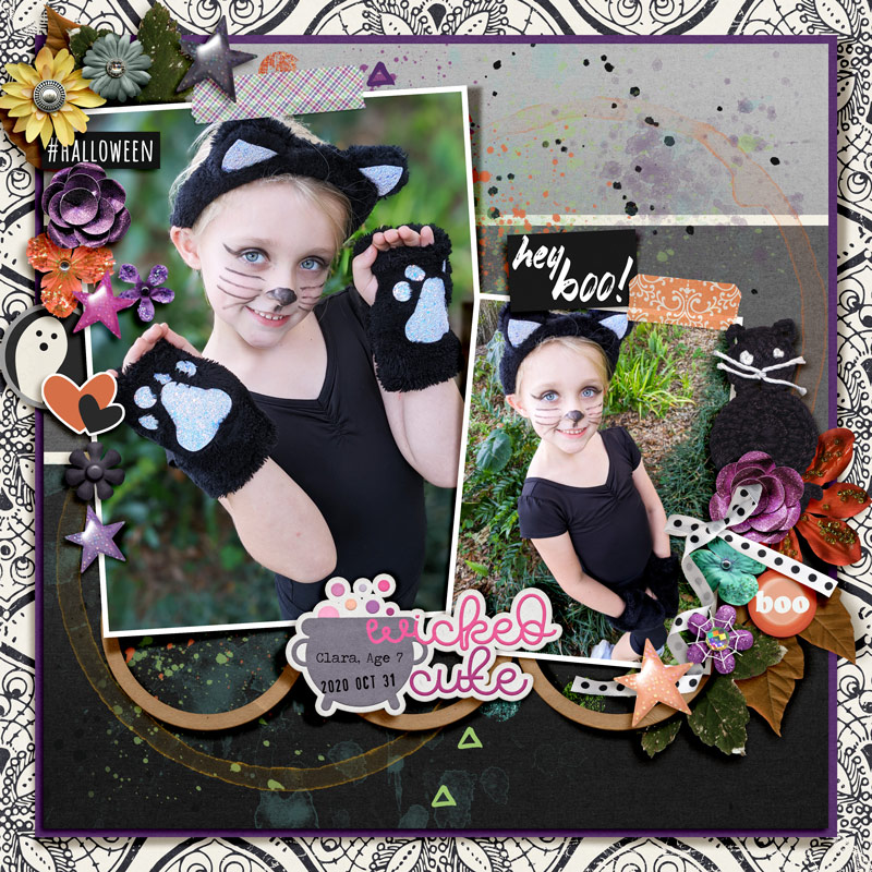 Wicked Cute ~ Watch Cheryl Scrap LIVE! Session for Halloween Bash 2022 ~ Layout 1