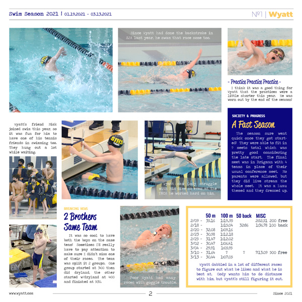 Wyatt Swimming 2021