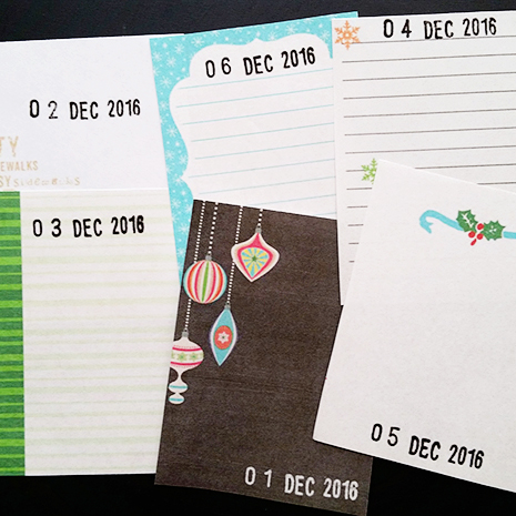 December 2016 Date Stamps + Card Template