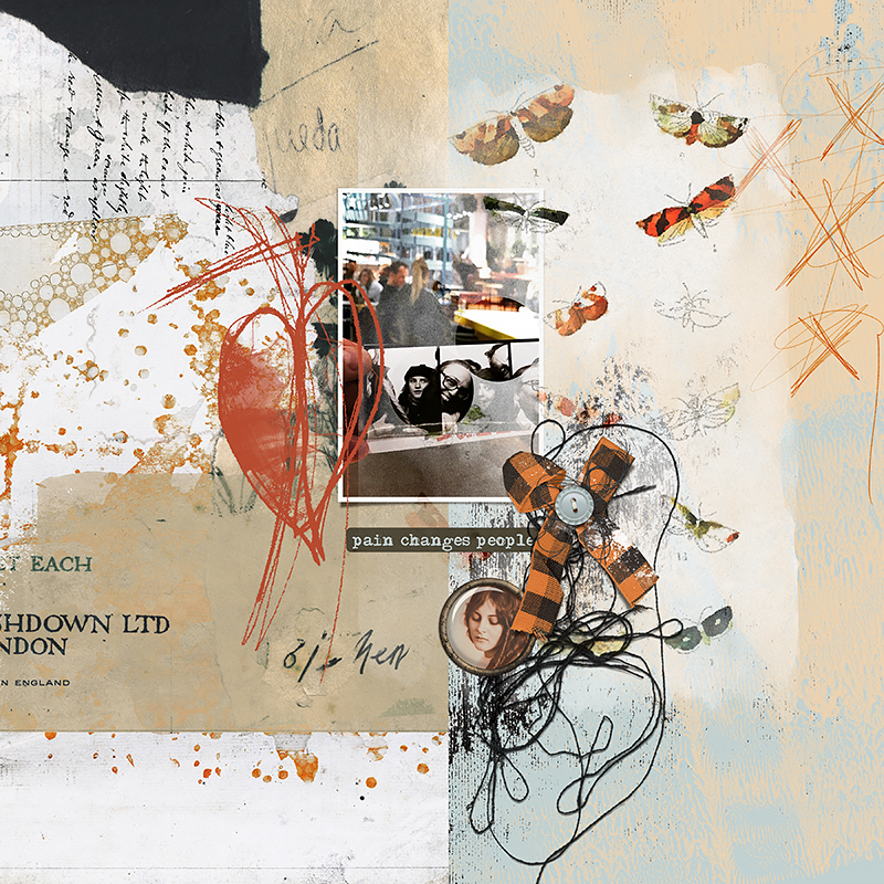 Digital scrapbooking layout using Hear My Voice Hurting Collection by Lynn Grieveson