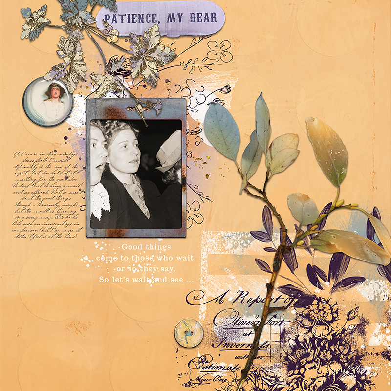 Digital scrapbook layout using "Waiting for This" collection by Lynn Grieveson