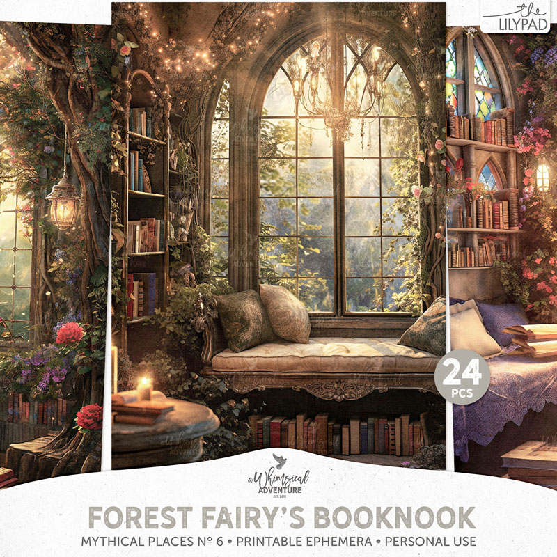 Watercolor Fairytale Forest Adventure Book Digital Art Print / Instant  Download Printable Art Commercial Use 