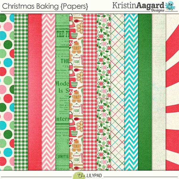 Christmas Baking Digital Paper Pack Graphic by VR Digital Design