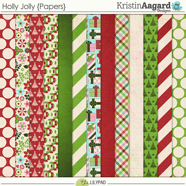 Digital Scrapbook Kit - Holly Jolly | Kristin Aagard