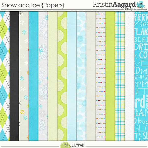 Digital Scrapbook Kit - Snow and Ice