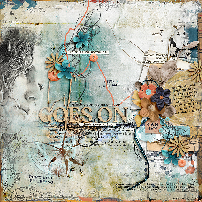 Digital Scrapbook layout by Juliee using Don't Quit collection