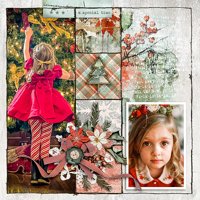 Digital scrapbook layout by EllenT using 'Merry Old Soul' collection