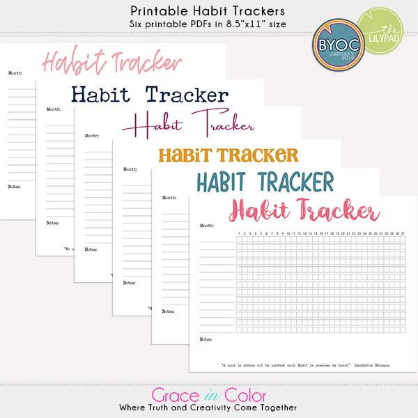 Printable Mini Habit Trackers Journal Tracker Habit Tracker Journal  Template 