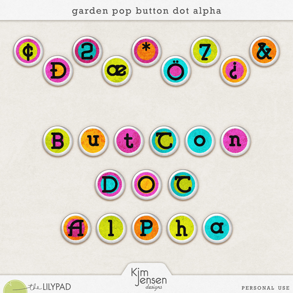 Garden Pop Button Dot Alpha By Kim Jensen