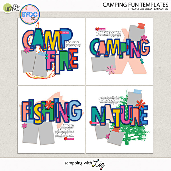 Camping Themed Digital Scrapbooking Kit: Set Up Camp - Creative