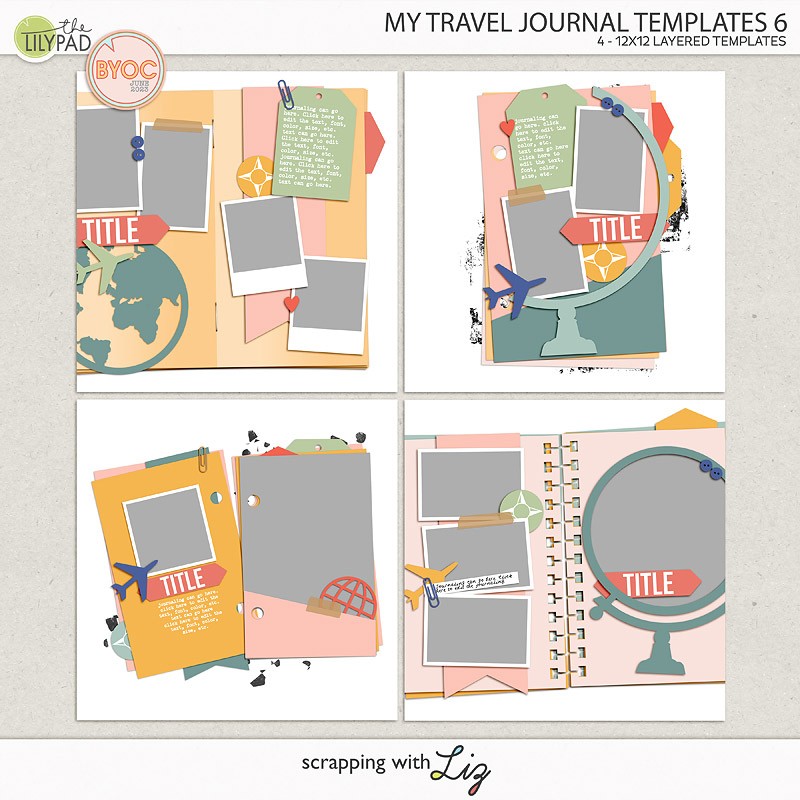 Digital Scrapbook Template - My Travel Journal