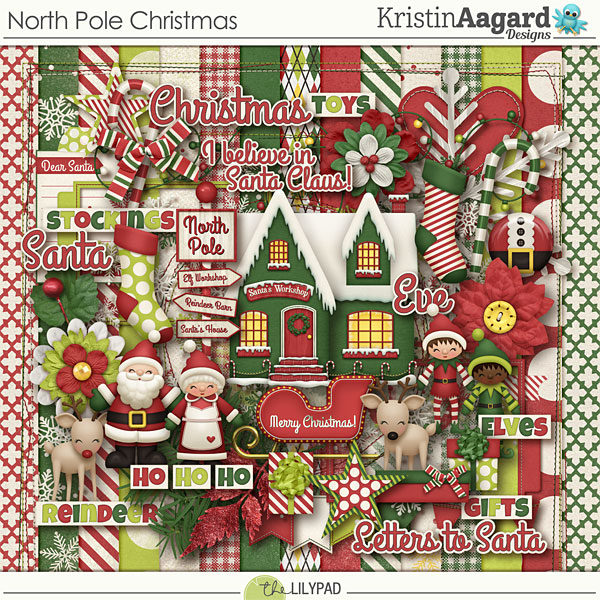 Digital Scrapbook Kit - North Pole Christmas