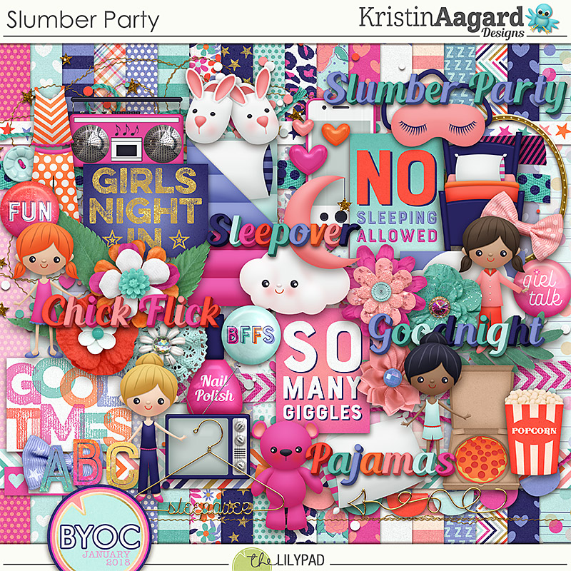 Digital Scrapbook Kit - Slumber Party