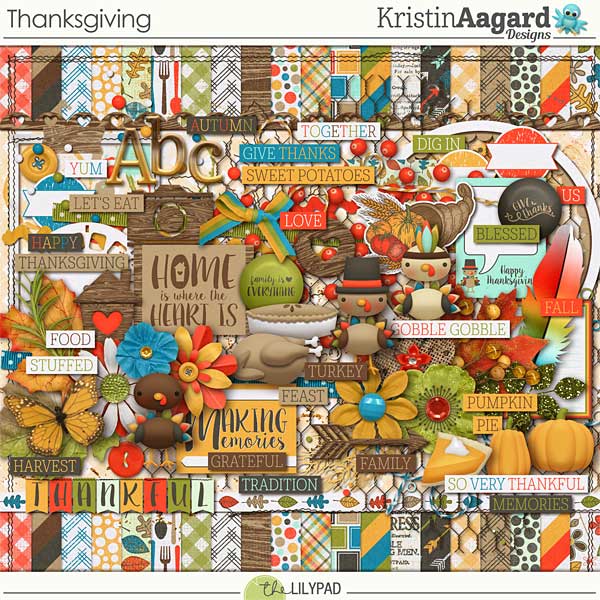 Digital Thanksgiving Scrapbook Embellishments Thanksgiving Elements  Scrapbook Stickers November Clipart Autumn Digital Elements Printable by  GoneDigital Design