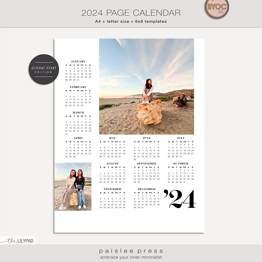 2016 Printable Calendar Stamps by Sahin Designs